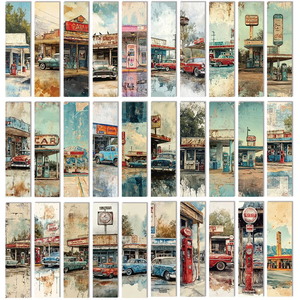 30 個レトロヴィンテージヴィンテージヴィンテージブックマークシリーズシンプルなハンドヘルドアートクリエイティブ素材読書紙ブックマーク DIY ブックマーク