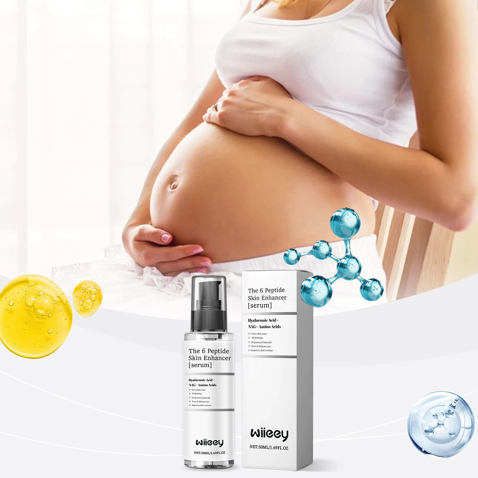 

6 Peptide Body Essence Stretch Mark Remover Fade Fine Line Firm Repair Obesity Scar Brighten Moisturize Pregnant Skin Care Oil