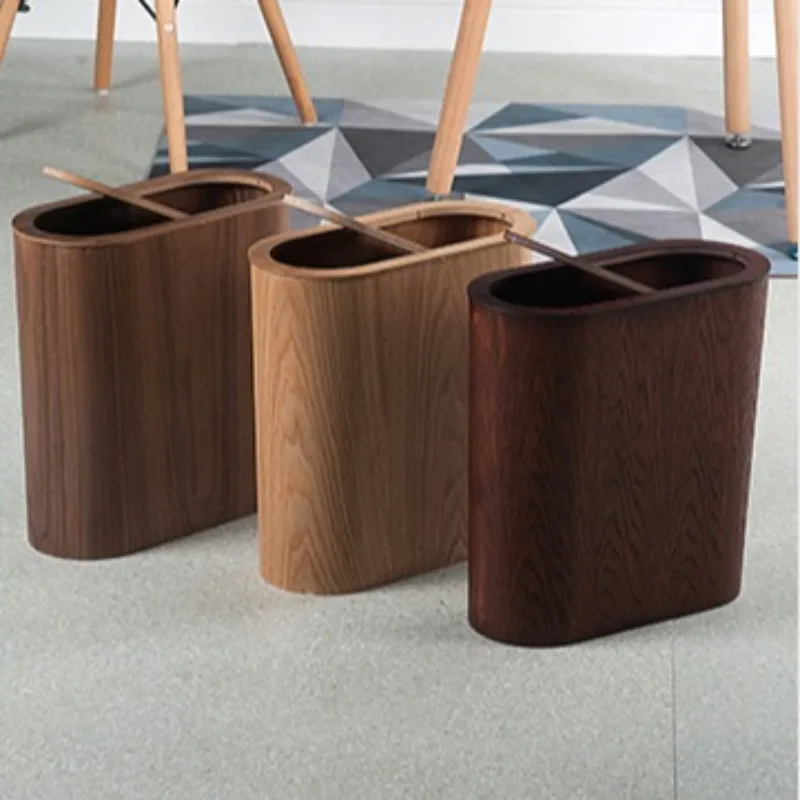 

Отрочка для переработки с качающейся крышкой, скандинавский деревянный мусорный бак, роскошные кухонные мусорные баки, большая вместимость, ванная комната, гостиная, узкая мусорная корзина