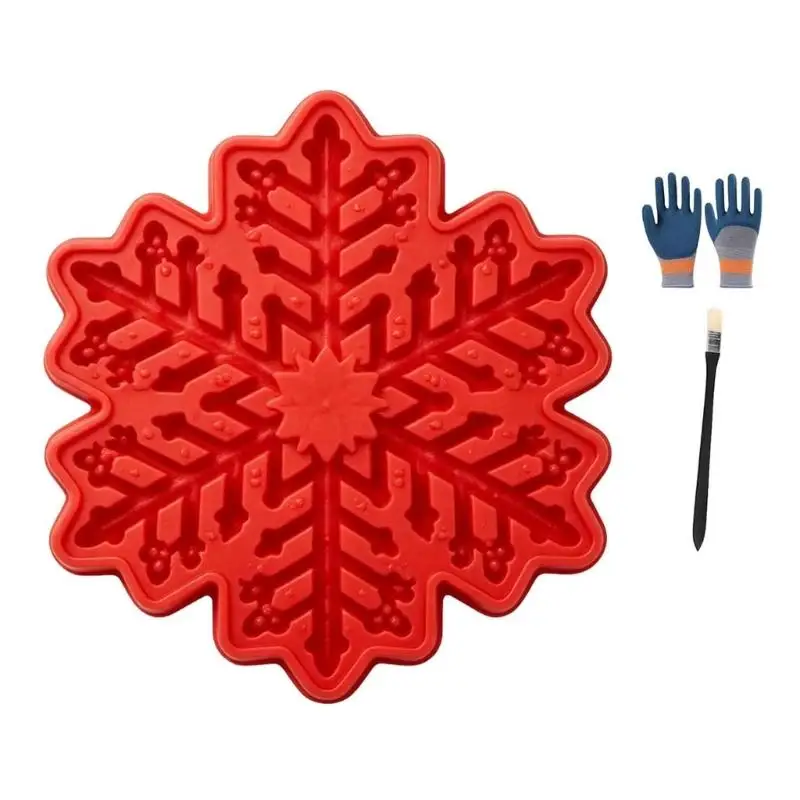 E8BD Stepping Stone Mold Set for Concrete Projects with Gloves and Cleaning Brush Flexible Tray for Garden Use Outdoors