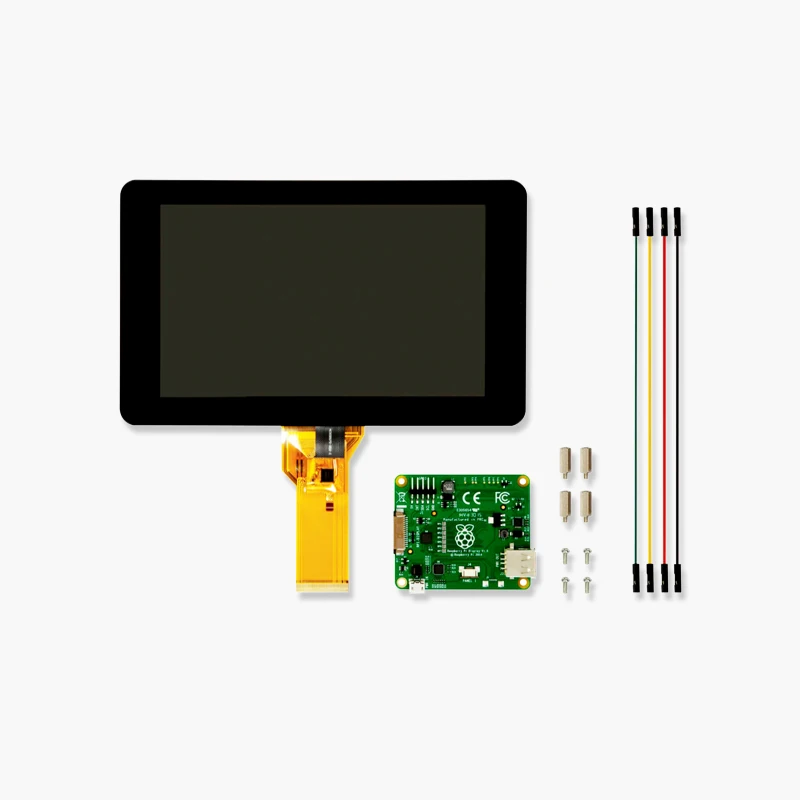 Original Raspberry Pi 7inch Touchscreen Display 800×480 pixels Support For 10-finger Touch Compatible Pi 4 /3B/3B+/3A+/2B Screen