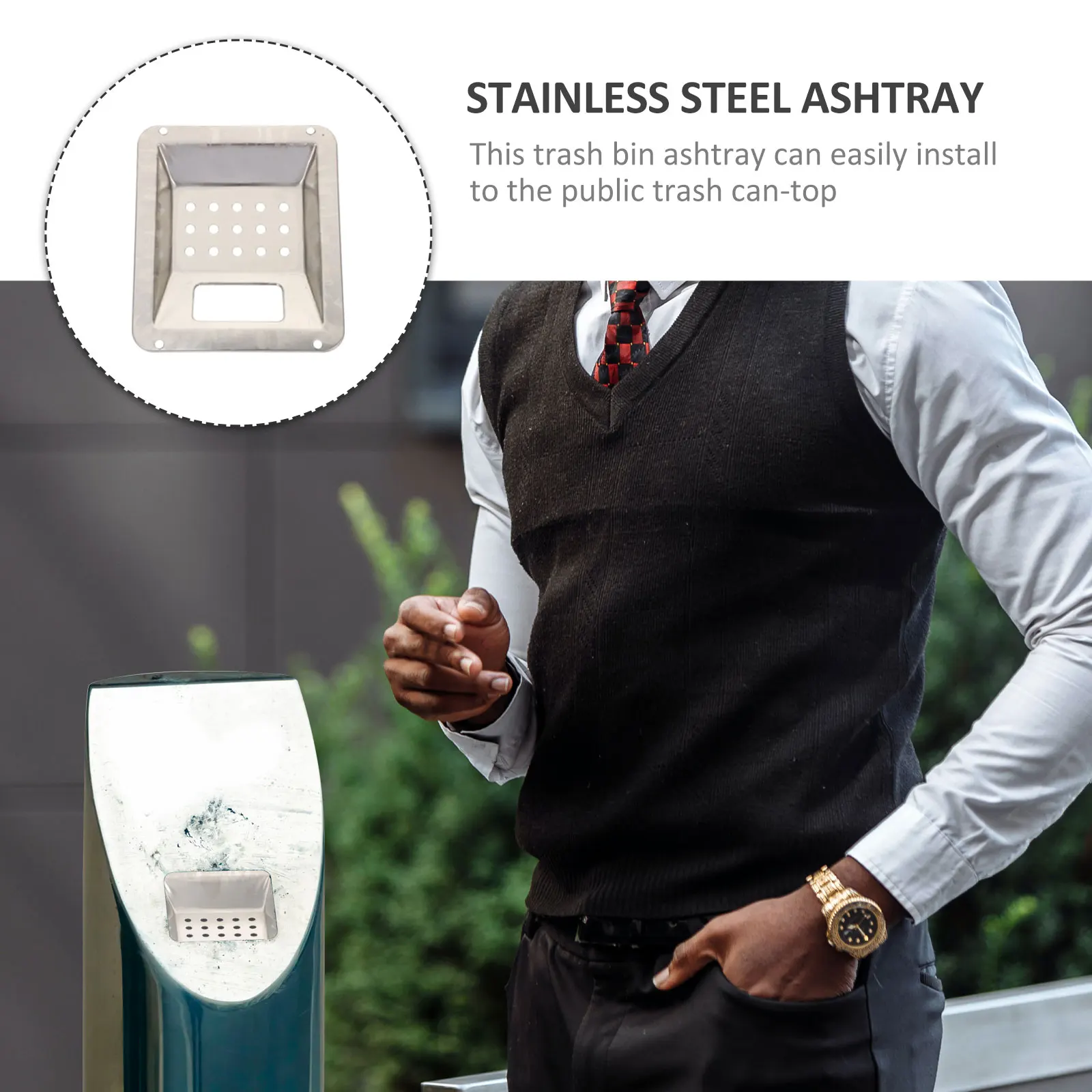 

Outdoor Ash Trays Trash Can Ashtray Stainless Steel Ash Tray Waste Bin Ash Tray Waste Bin Part