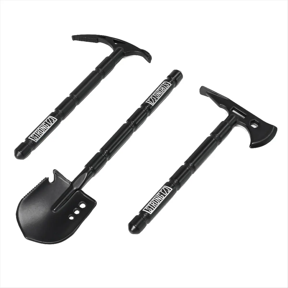 ABME New 3pcs Simulation Metal Shovel/ Pickaxe Decoration for 1/8 1/10 RC Crawler Car SCX10 TRX4 Upgrade Parts