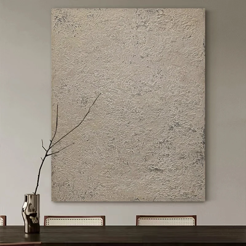 Hand-painted Abstract Oil Painting On Canvas Art Natural Earth Color Minimalist Art Large Wall Art Wabi-Sabi Japanese Room Decor