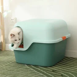 Large Corridor Type Cat Litter Tray, Odor Proof Splash Toilet, Fully Enclosed, Cats' Sandbox, Flip-top Design, Pets Supplies