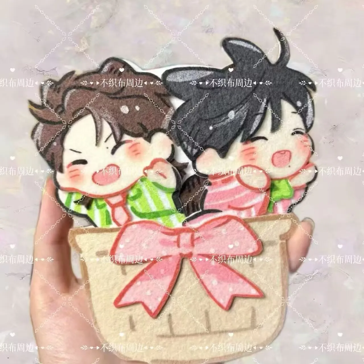 「Bo Jun - Xiao 不織布ペンダント、Xiao Zhan、Wang Yibo、Bao Bao Cake、バッグ、ペンダント、キーホルダー、友人へのギフトとして。