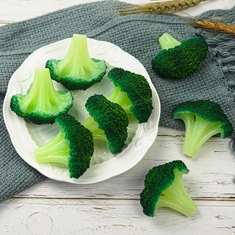 Artificial Vegetables PVC Simulation, Cauliflower, Broccoli Model, Food Photography Display Props, 6 PCs/Lot