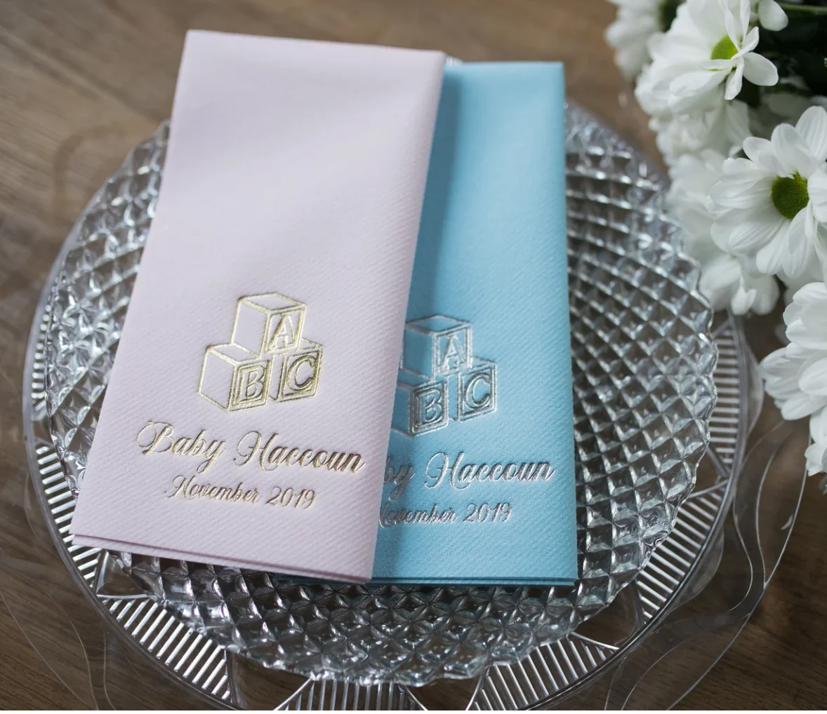 

50pcs Personalized Napkins, Baptism, Event Napkins, Napkins, Custom Napkins, baby cubes