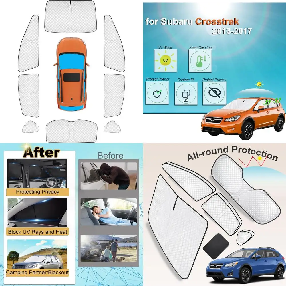 

Custom-Fit Thicken Sunshades for 2013-2017 Subaru Crosstrek, Full Window UV Protection, Privacy Covers for Outdoor Camping
