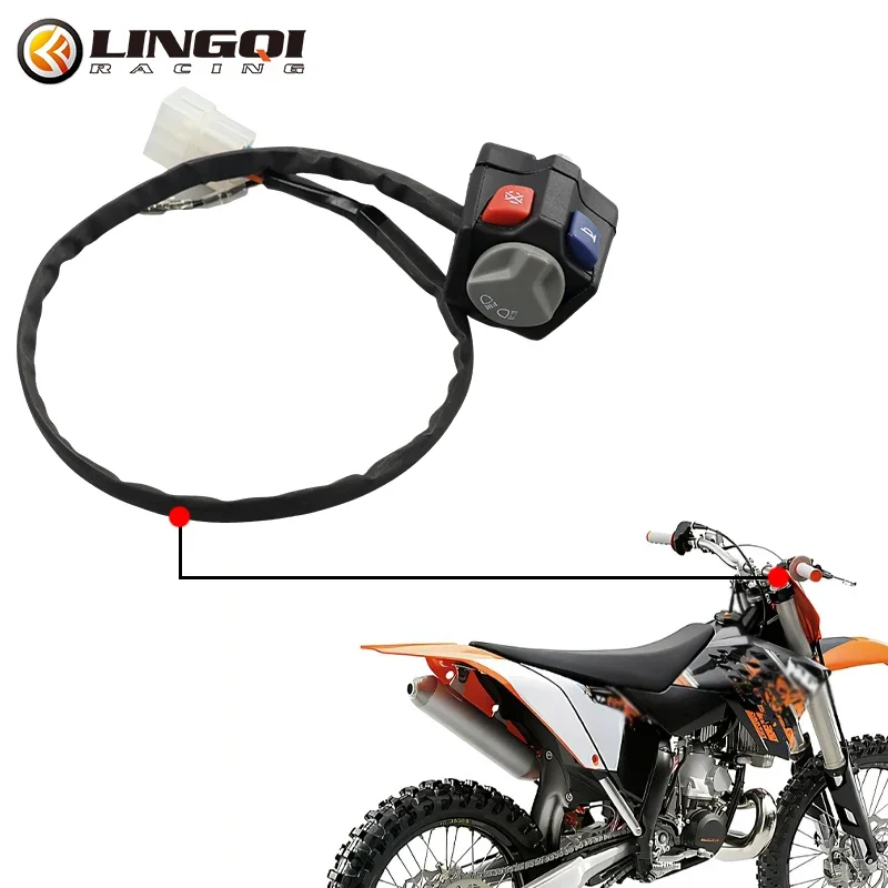 قطع غيار الدراجات النارية Flameout كاتب وقف التبديل ل الترابية دراجة الطرق غير الممهدة تشغيل/إيقاف ثلاثة وظيفة مفتاح بـزر دفع دراجة نارية الملحقات