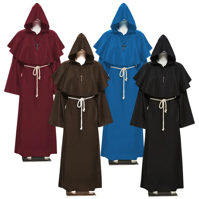 Medieval Monk Wizard Priest Costume loween Ladies Ethnic Stage Performance Clothing Unbranded Cusizable Size