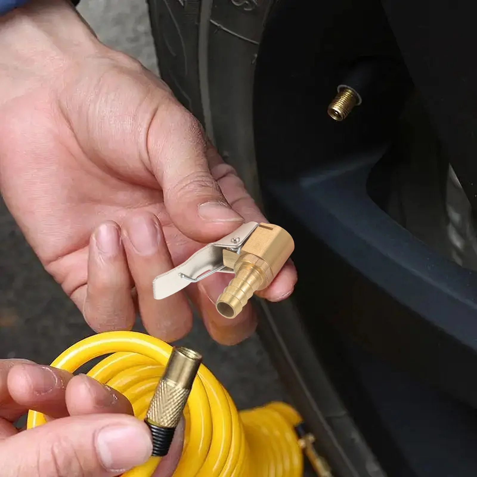 Conector de aire neumático de 8Mm, válvula infladora de neumáticos de latón para sistema de garaje, acoplador ligero y duradero