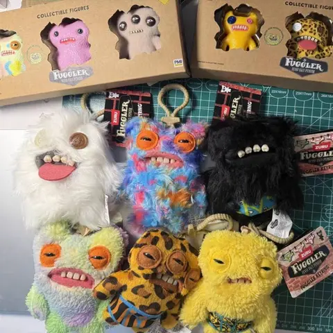 New 12cm Fuggler Funny Big Tooth Monster Plush Toy Keychains Doll PPcotton Creativity Ugly-cute Abstract Doll Keychain Best Gift