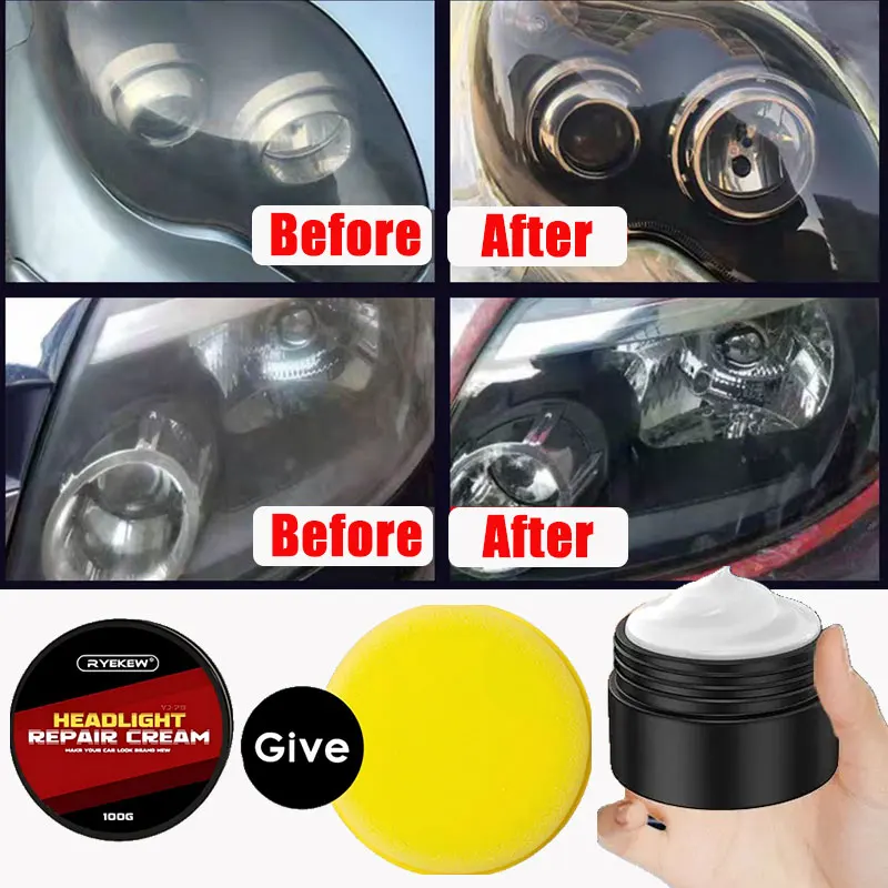 

100 г наборы для восстановления фар автомобиля, крем для полировки, инструмент для ремонта фар автомобиля ​ Средство для удаления окисления царапин Ремонт пожелтения