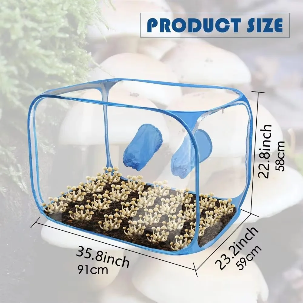 

Foldable Transparent Mushroom Grow Bag Waterproof Propagation Stations Mushroom Tent PVC Growing Package Horticulture Supplies