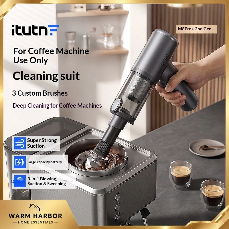 Coffee Machine Grinder Cleaning Brush Vacuum Tool Bar Counter Corner Coffee Grounds Dust Remover Accessories for Home Barista