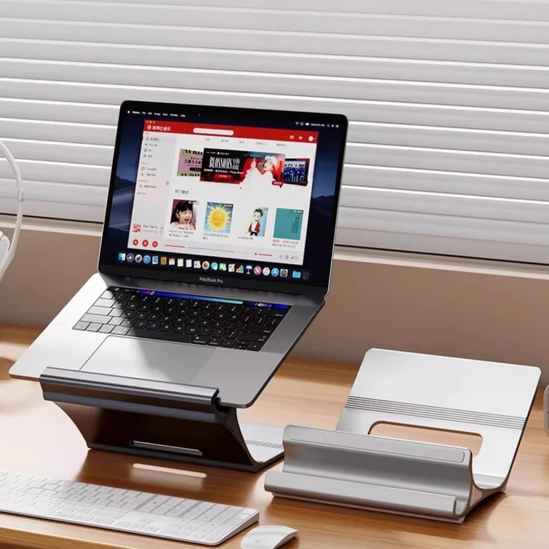 

Aluminum Laptop Stand Office Floating Computer Riser Minimalist Style Tablet Holder Suspended Notebook Desk Mount Accessories