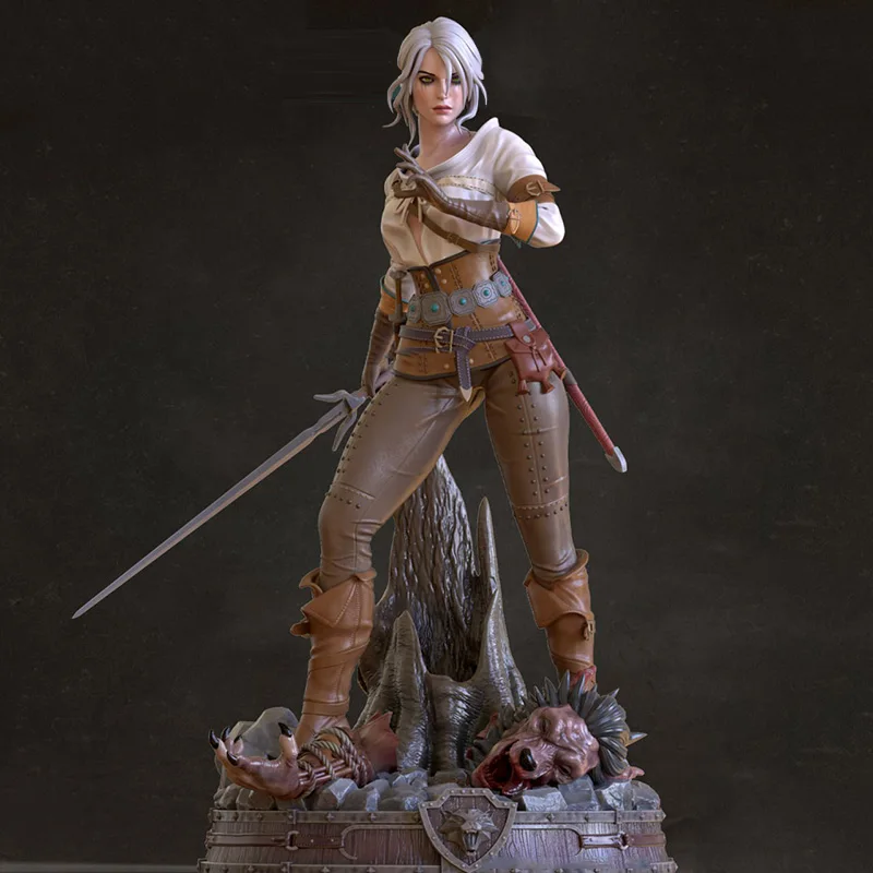 1/24 75mm 1/18 100mm Resin Model Kits Witch Female Warrior  Sculpture Figurine Unpainted No Color RW-1268