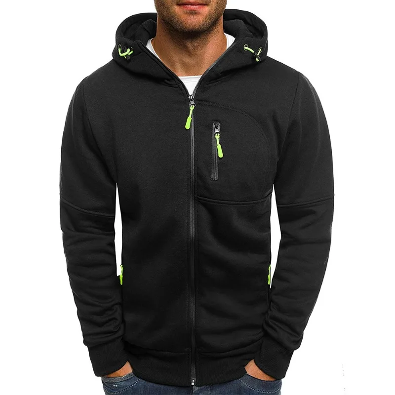 Autumn and Winter Sweaters for Men's Sports Fitness Leisure Jacquard Sweaters for Cardigans Hooded Jackets Hooded Sweaters