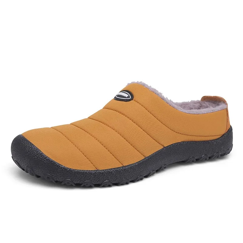 Winter Home Slippers Waterproof Men Shoes Warm Plush Slip On Slides Unisex Indoor Mens Shoes Fur Leisure Flat Cotton Footwear