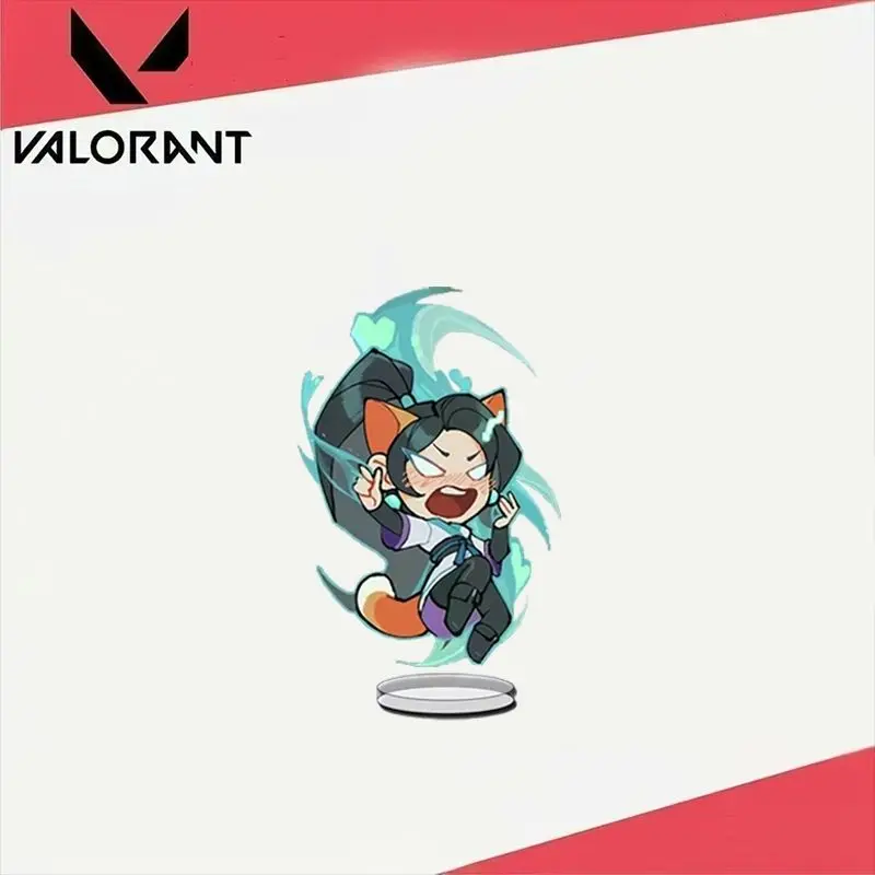 VALORANT Standing Anime KeyChain Reyna Sage Men Key Chain for Women Cartoon Creative Cosplay Kawaii Figure Acrylic Pendant Gifts