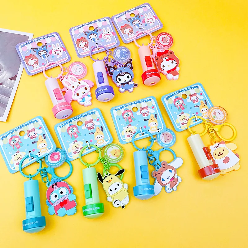 

Kawaii Sanrio мультфильм Hello Kitty Kuromi Melody фонарик брелок рюкзак кулон брелок игрушки орнамент подарок на день рождения