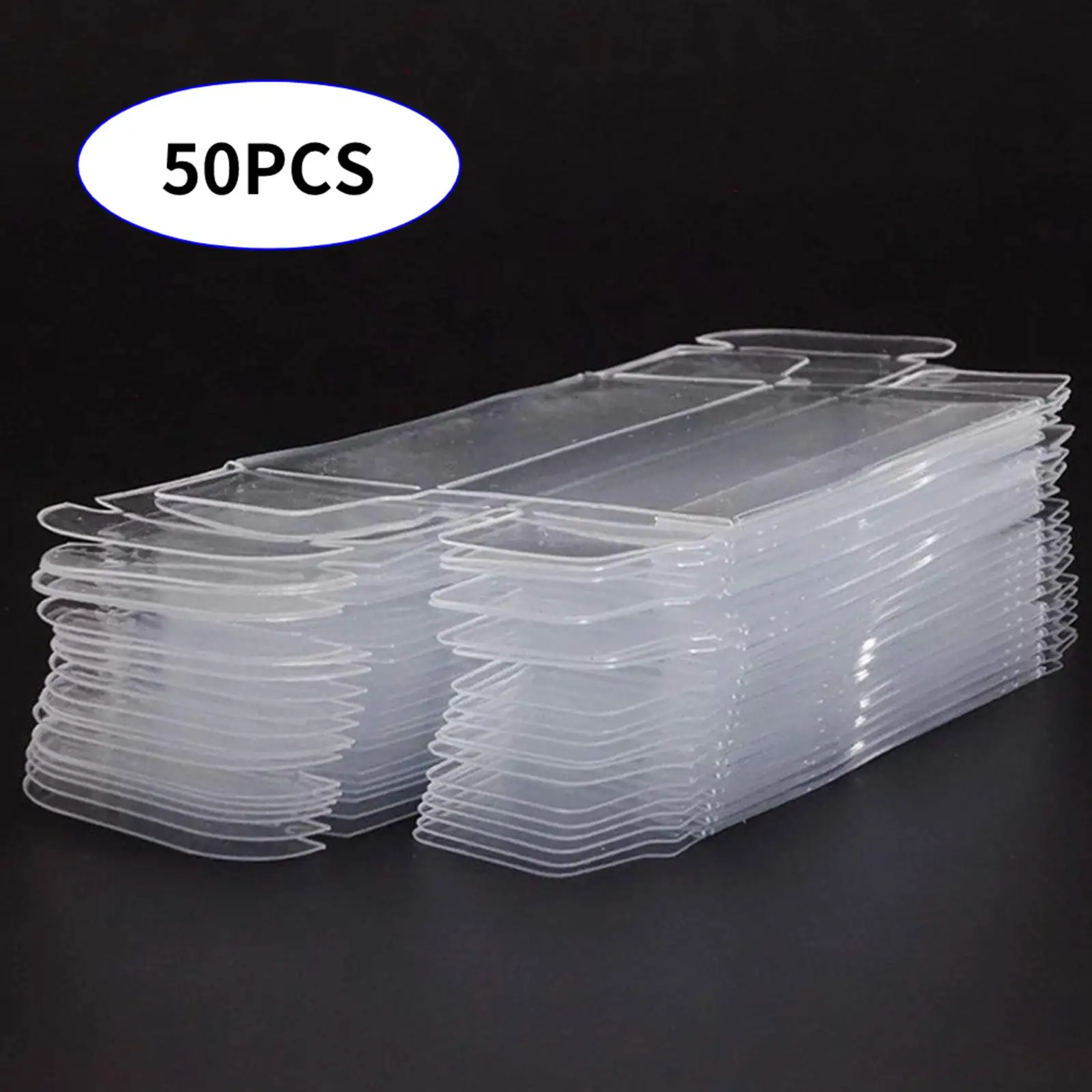 Caja transparente de PVC de 50 piezas, 30x40x82mm, funda protectora a prueba de polvo, caja de regalo para coleccionables, figuras de acción, modelos de coches, estatuas de muñecas