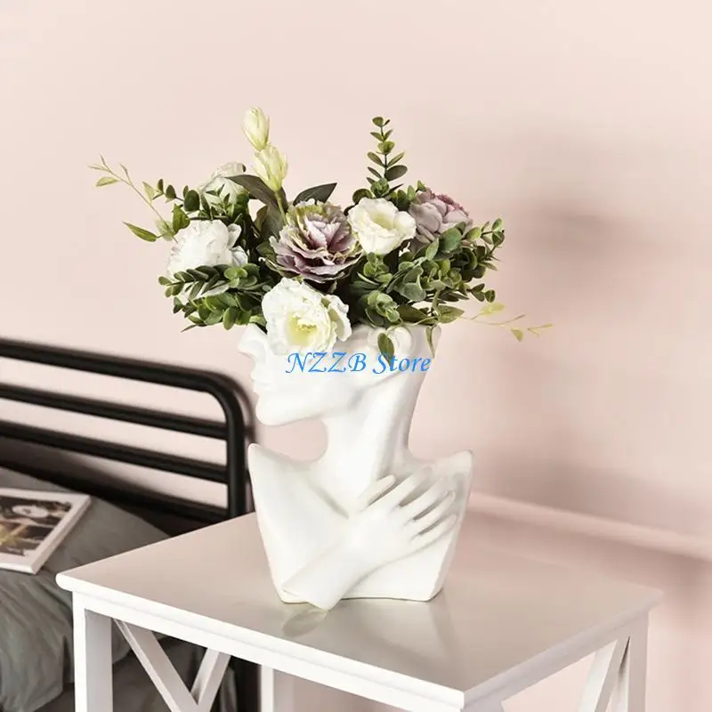 

T21F One-hand Chest Support Male Half-body Vase Silicone Mold Diy Resin Plaster Tool