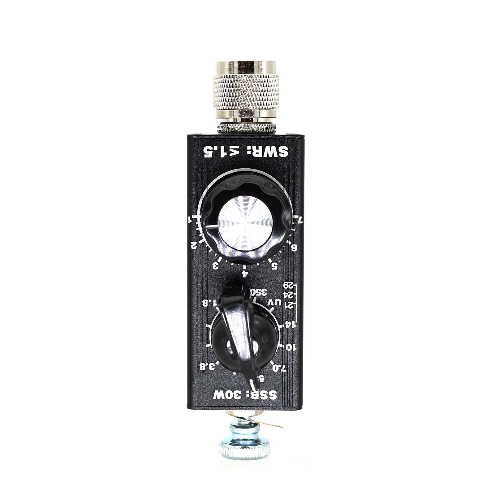 Universal HF/VHF/UHF Antenna 1.8-470MHz - 30W Power, Adjustable SWR Knob, Includes 3 Adapters for Radio