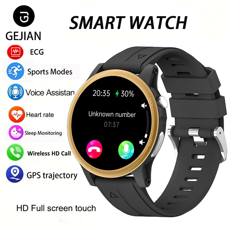 

Умные часы GEJIAN New Health: ЭКГ, ИИ-ассистент, мониторинг сердечного ритма, Bluetooth-звонки, IP67, GPS-трекинг, отслеживание траектории движения