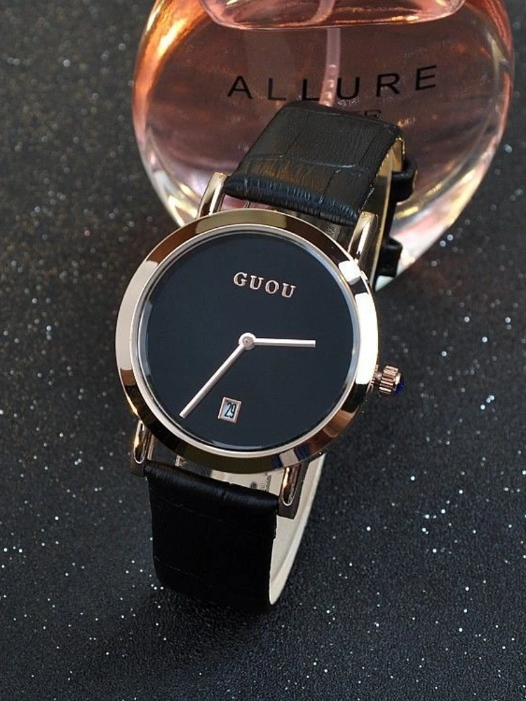 New women's watch, simple and stylish, with calendar, elegant and versatile, suitable for female students, watch accessory.