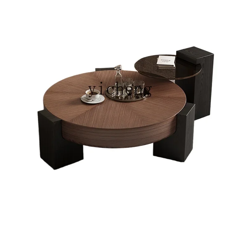 

ZC medieval minimalist coffee table living room household sofa wood grain small tea table