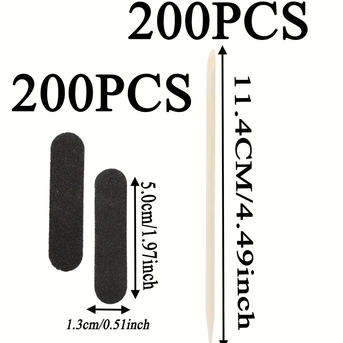 مجموعة من 400 قطعة من مبرد الأظافر وأعواد البشرة الخشبية - مجموعة مانيكير وباديكير ممتازة للعناية بالأظافر وفن الأظافر والأظافر على طراز الصالون #3