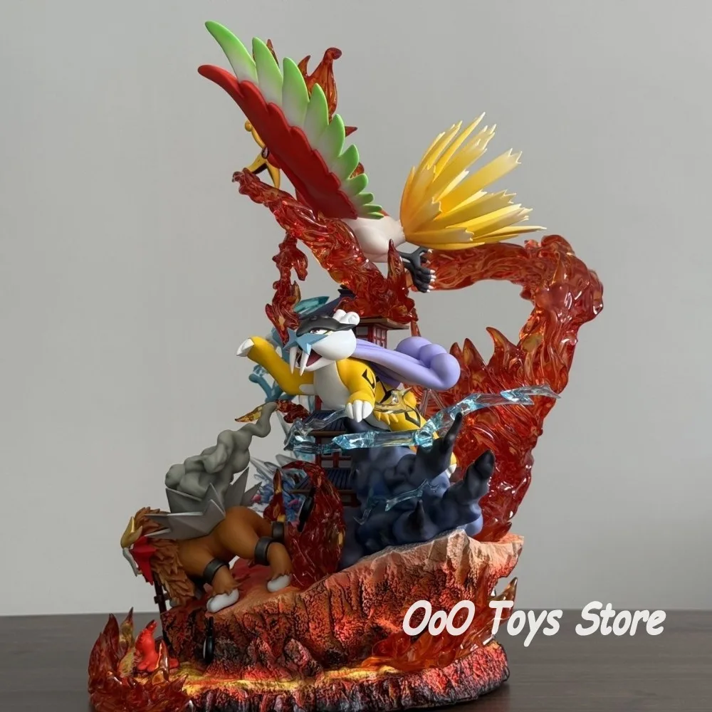 Figura de Pokémon de Anime Raikou/Suicune/Entei/Ho-Oh, figuras de acción de Pvc, modelo de colección, juguetes para niños, regalos, 38cm/14,96 pulgadas