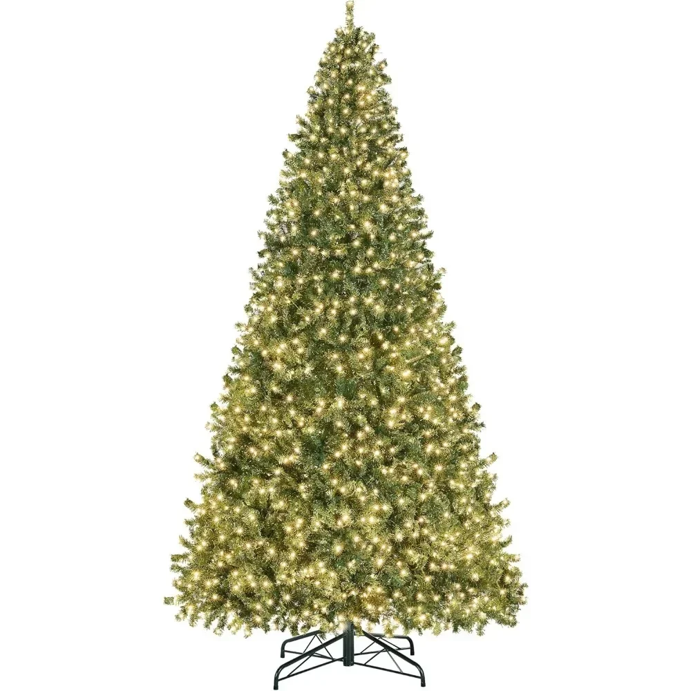 12ft Christmas Pine Tree Prelighted Holiday Xmas Tree Decoration with 1500 Warm White Lights and 4668 Branch Tips