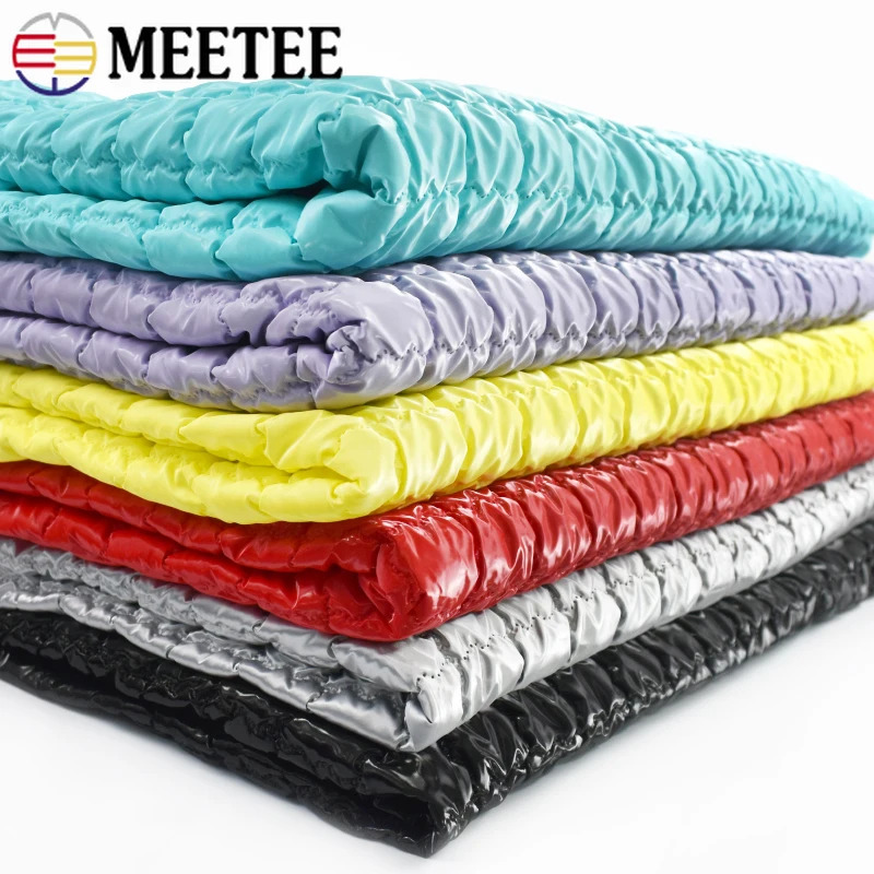 

45*130cm Intercalated Cotton Fabrics Grid Embossed PU Waterproof Cloth Winter Down Jacket Quilting Fabric DIY Sewing Accessories