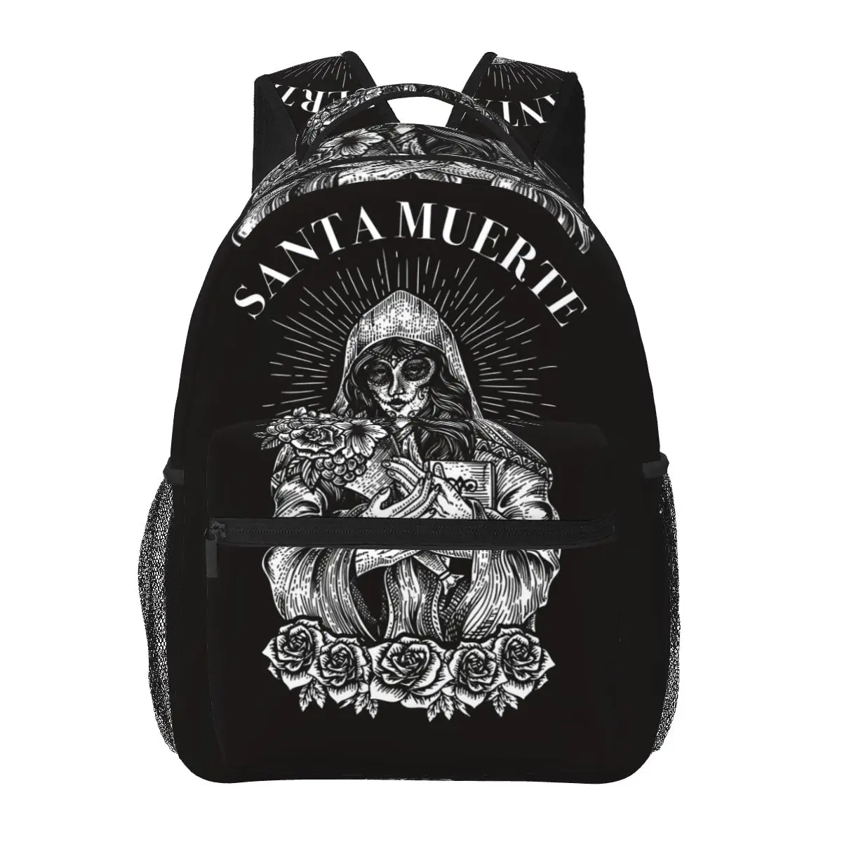 

Santa Muerte Spanish Backpacks Boys Girls Bookbag Students School Bags Cartoon Kids Rucksack Shoulder Bag Large Capacity