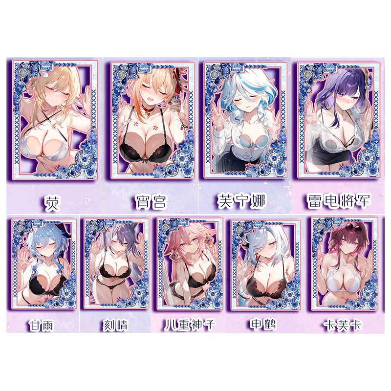 

Аниме История богини Yae Miko Raiden Shogun Ganyu Keqing Lumine Металлическая коллекционная карта Рождественский подарок на день рождения Детские игрушки