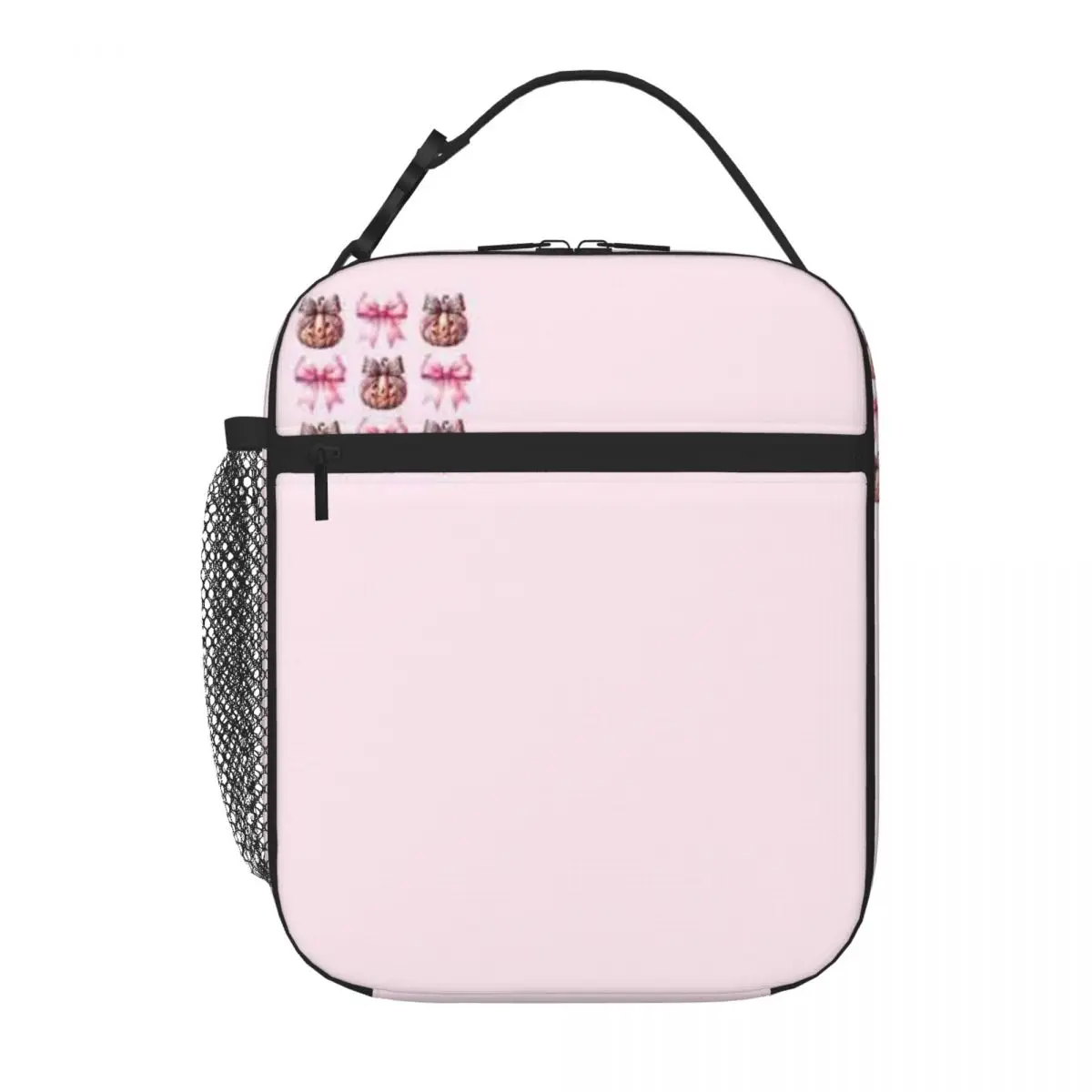 Bestselling Pumpkin Coquette Pink Bow Pack Single Layer Foldable Lunch Bag Shift Work Insulated Lunch Pouch