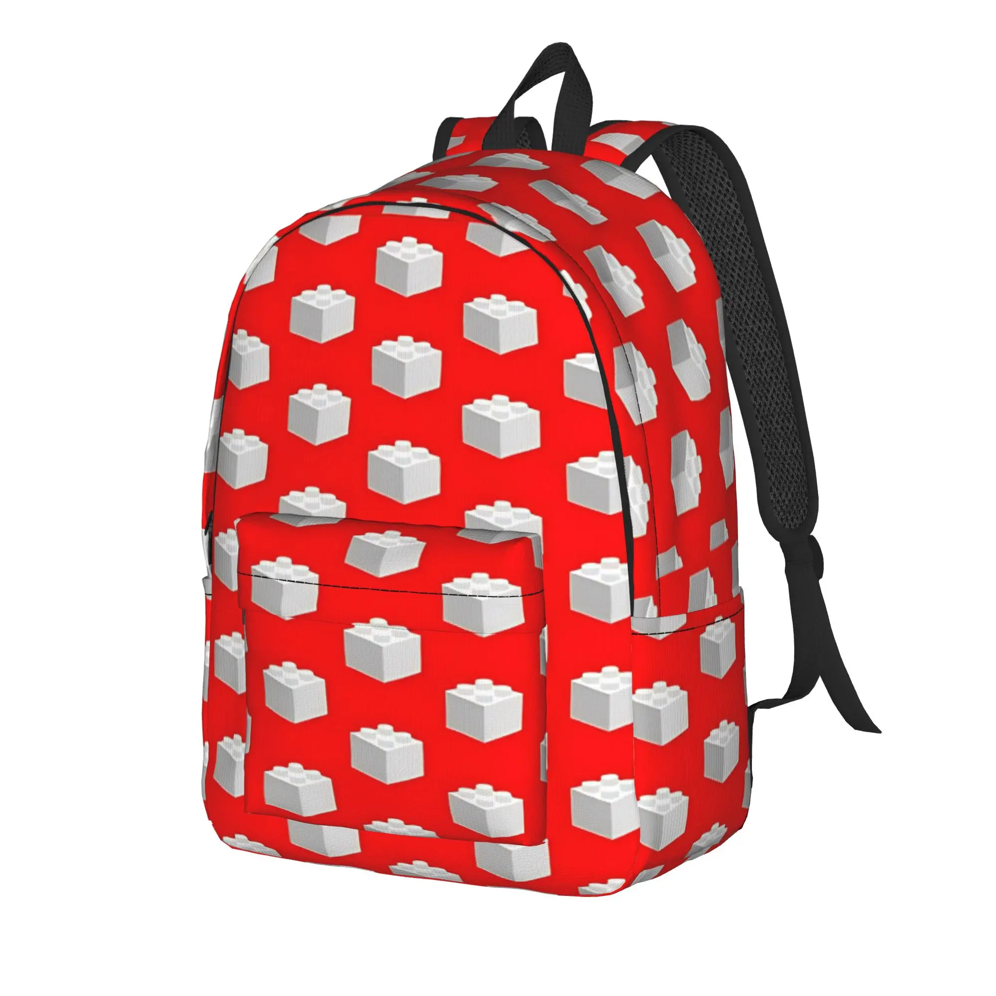 White Brick Blocks Backpack  Outdoor Style Backpacks Boy Girl Designer Print High School Bags Novelty Rucksack
