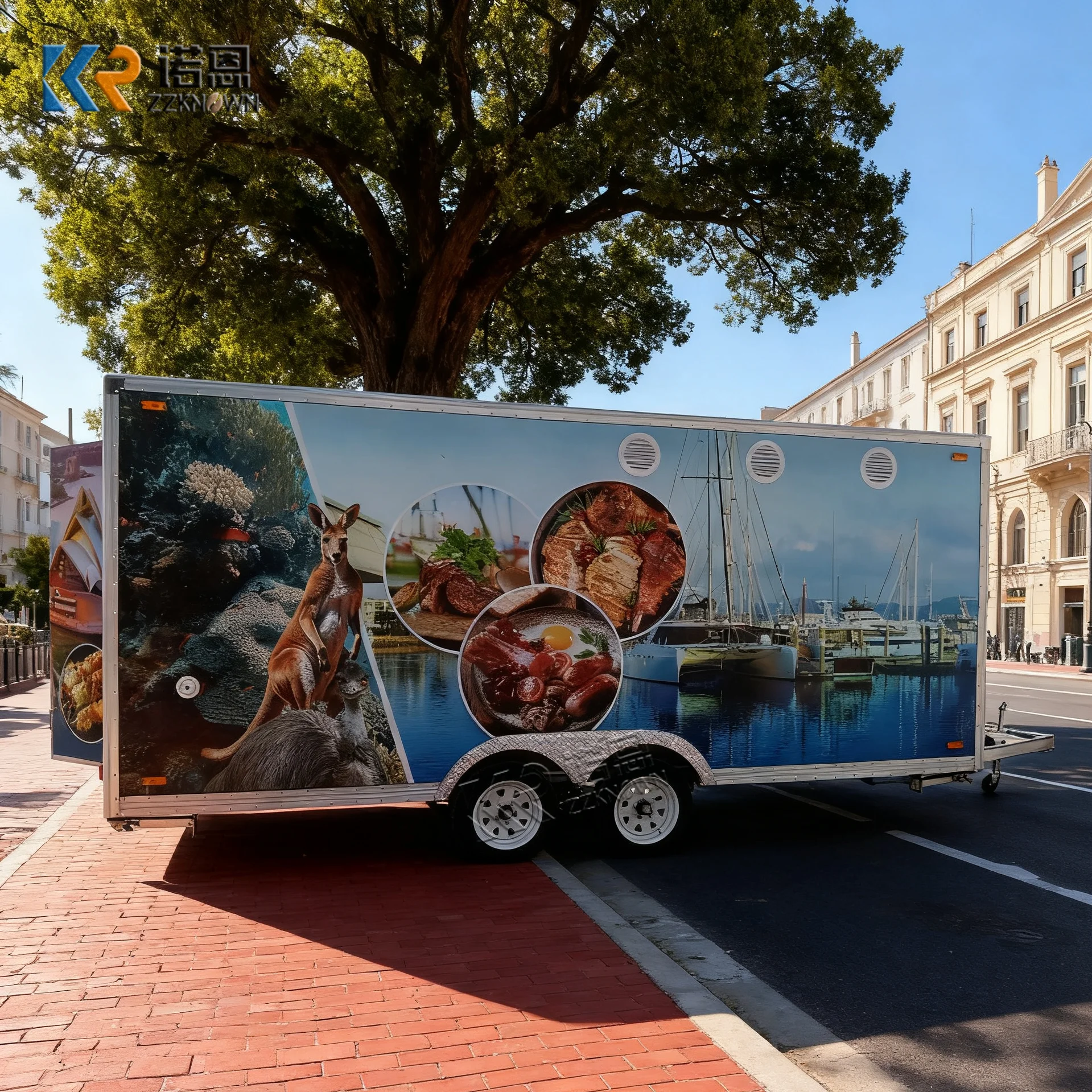 

DOT CE Certificate Food Trailer 13.1FT Custom Concession Trailer Food Trucks Mobile Food Trailer with Full Kitchen