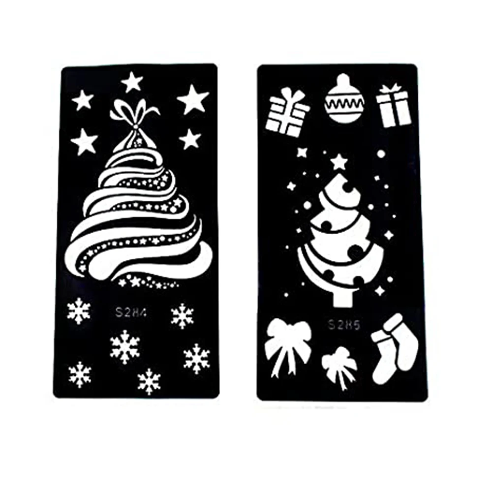 6 Pcs Christmas Temporary Tattoo Stencil Henna DIY Body Art Stickers Template Xmas Wedding Tools Stencils