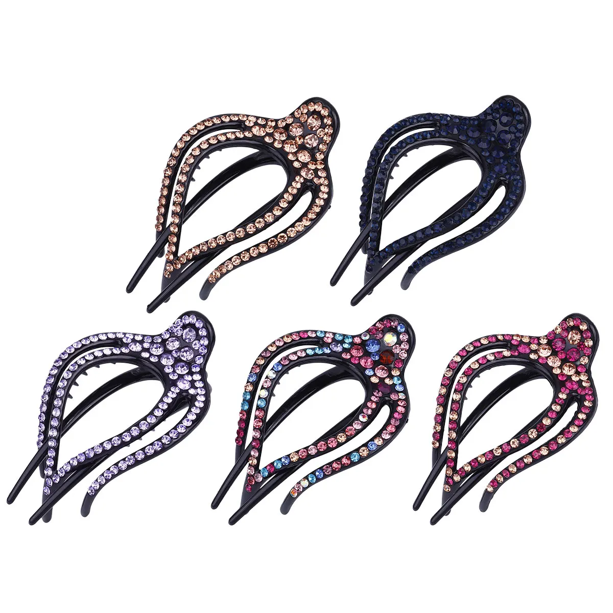 

5Pcs Duckbill Hair Clips Crystal Rhinestone Women Barrettes Girl Pins Retro Headdress Long Lasting Beautiful Elegant Match