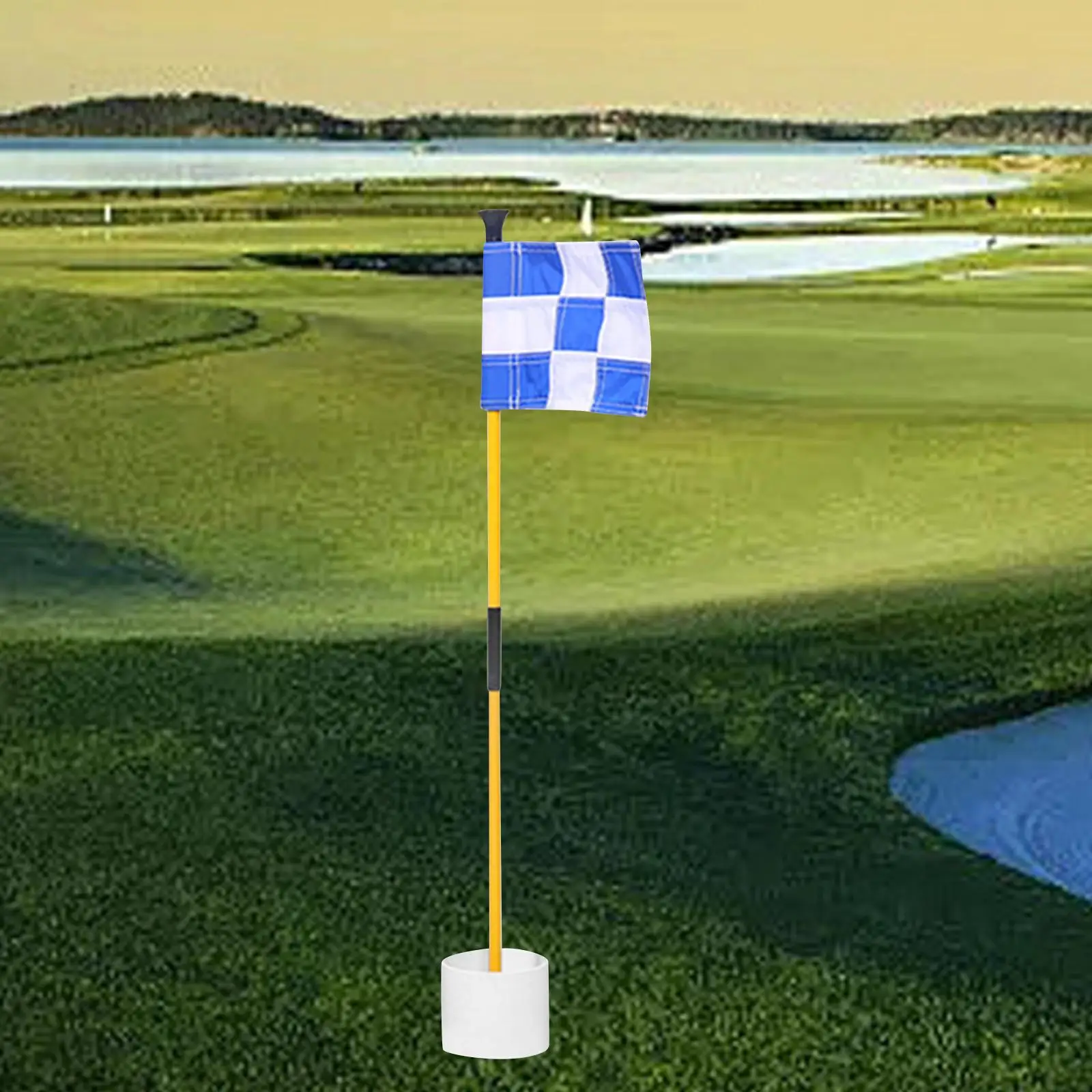 Golf Alignment Sticks Holder Flag Hole Cup Set Durable ABS Plastic for Lawn Garden Indoor Practice