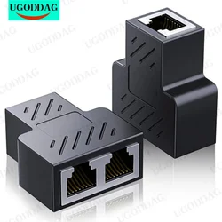 RJ45 Splitter 1 to 2 Ethernet Adapter Internet Network Cable Extender RJ45 Connector Coupler for PC TV Box Router