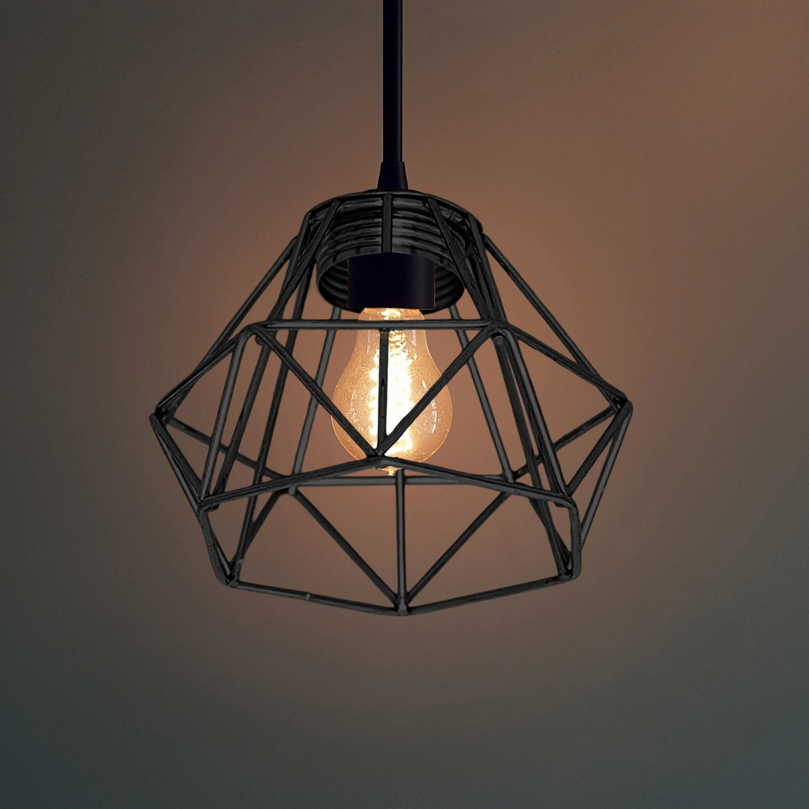 Lampe Suspendue en Métal au Design Vintage Moderne, Luminaire Décoratif d\'Nik, Idéal pour un Loft