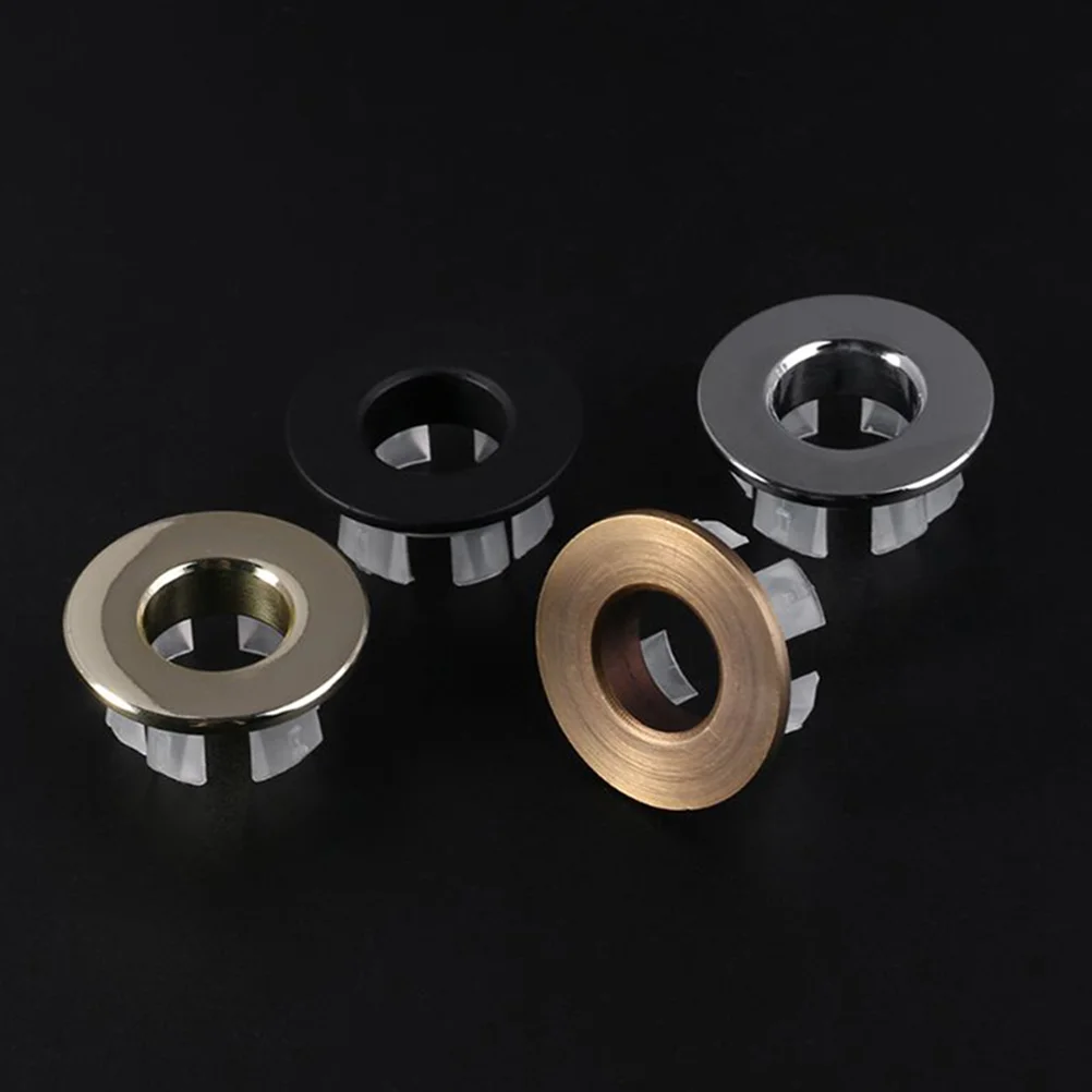 

4 Pcs Overflow Cover Bathroom Trim Grommet Basin Washing Rings Covers Abs