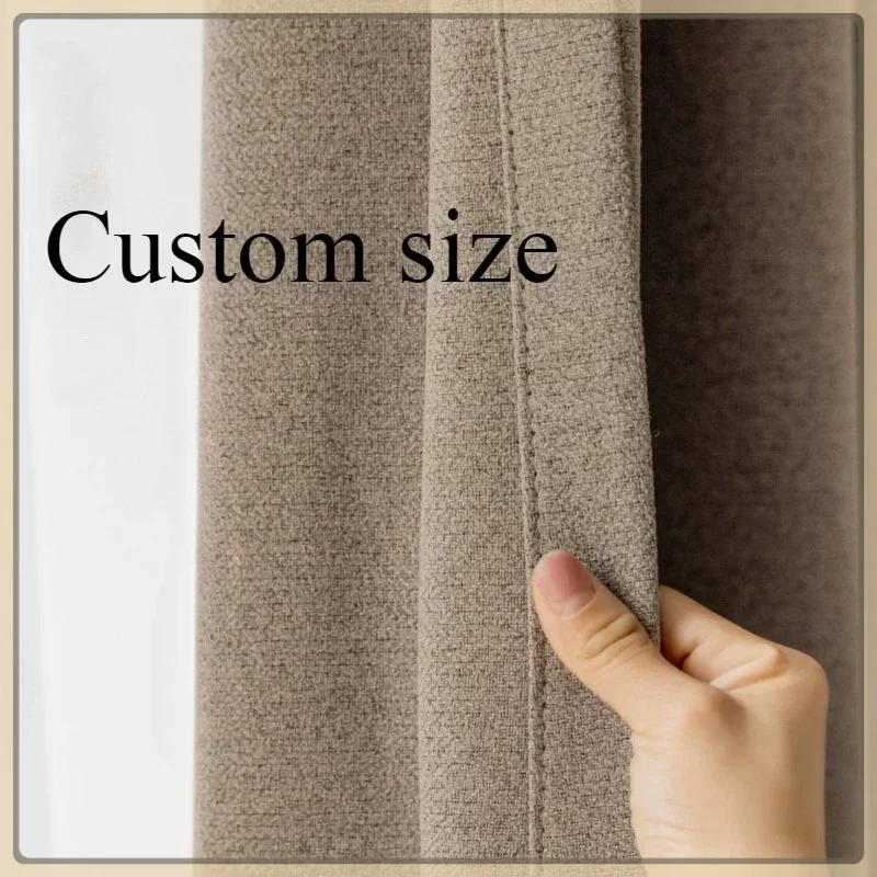 Japanese and Korean Minimalist Fashion Trend Curtains for Living Room Bedroom Dining Room Cotton and Linen High Blackout Curtain