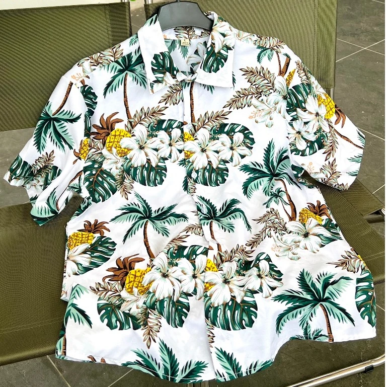 

[БЕЛЬНЫЕ ЦВЕТА] Пляжные рубашки, гавайские рубашки с рисунком для пар, групп, семьи 2025 г.