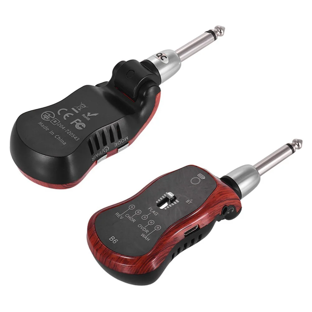 

1pc Guitar Receiver Wireless Audio Transmitter For Electric Guitars Usb Charging 8H Playtime D3.5 Output .0 Led Indicator
